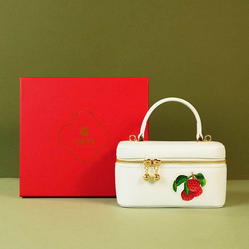 Handcrafted Embroidered Lychee Makeup Bag - SinoCultural -- BXW06WCS189A01