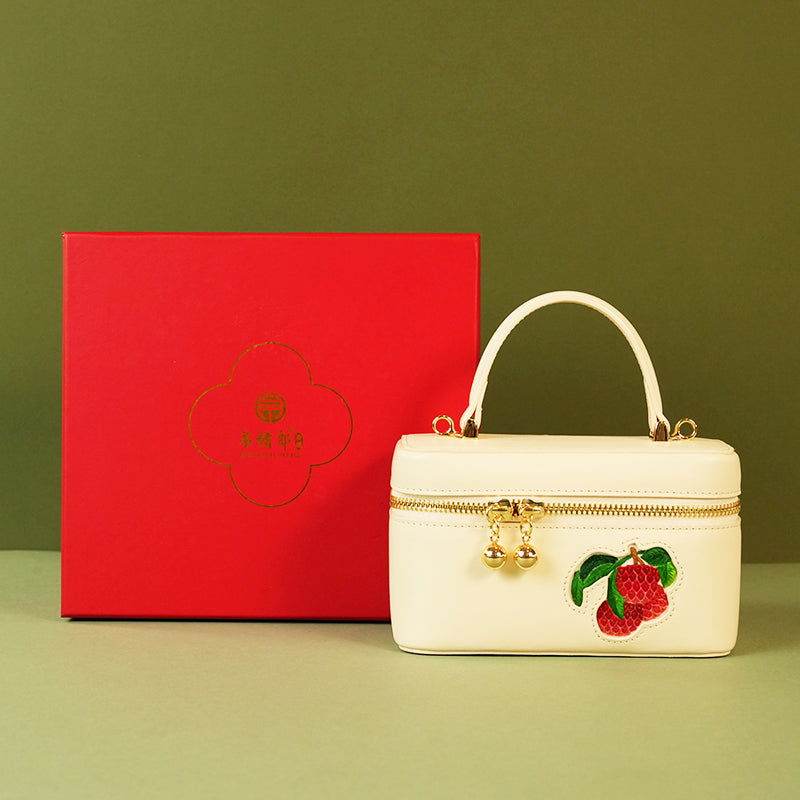 Handcrafted Embroidered Lychee Makeup Bag - SinoCultural -- BXW06WCS189A04