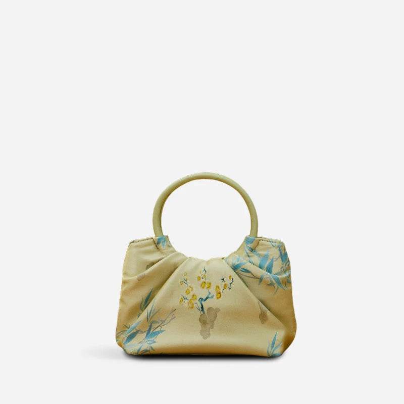 Jacquard Mulberry Silk Fresh Crossbody Handbag - SinoCultural -- P270617-1