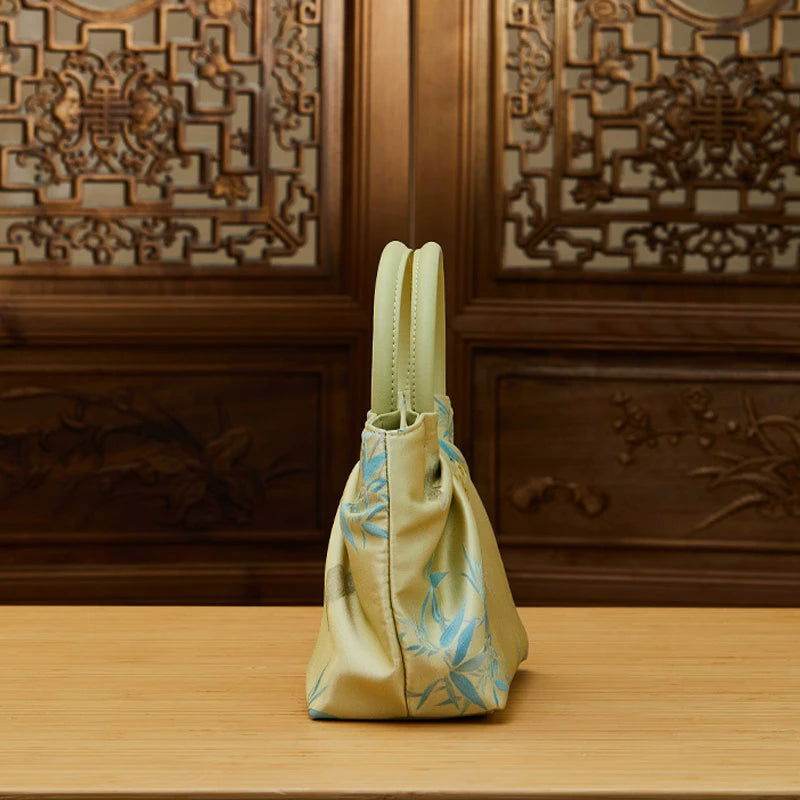 Jacquard Mulberry Silk Fresh Crossbody Handbag - SinoCultural -- P270617-1 -