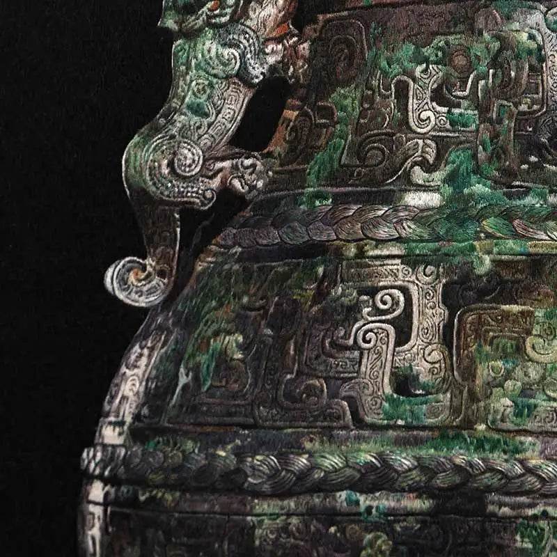 Kui Dragon and Kui Phoenix Patterned Vase - SinoCultural -- W0013