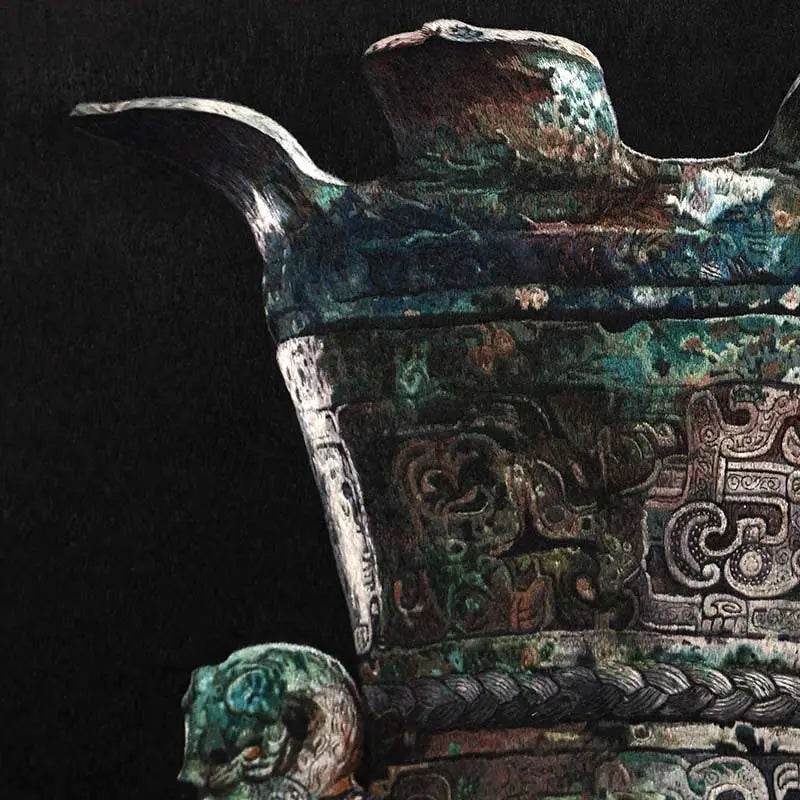 Kui Dragon and Kui Phoenix Patterned Vase - SinoCultural -- W0013