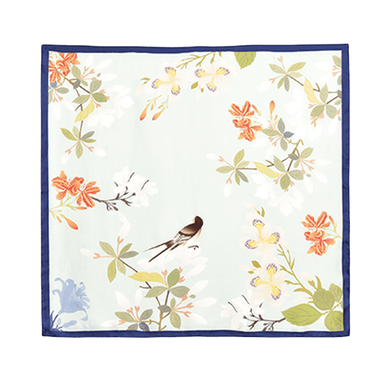 Mulberry Silk Elegant Floral Silk Chiffon Scarf 87 x 87 cm & 175 x 107 cm - SinoCultural -- LS036-1