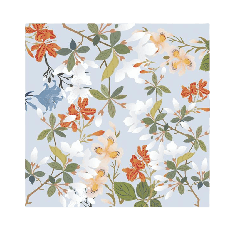 National Museum Floral Silk Square Scarf Four Seasons 53 x 53 cm - SinoCultural -- LS039-1