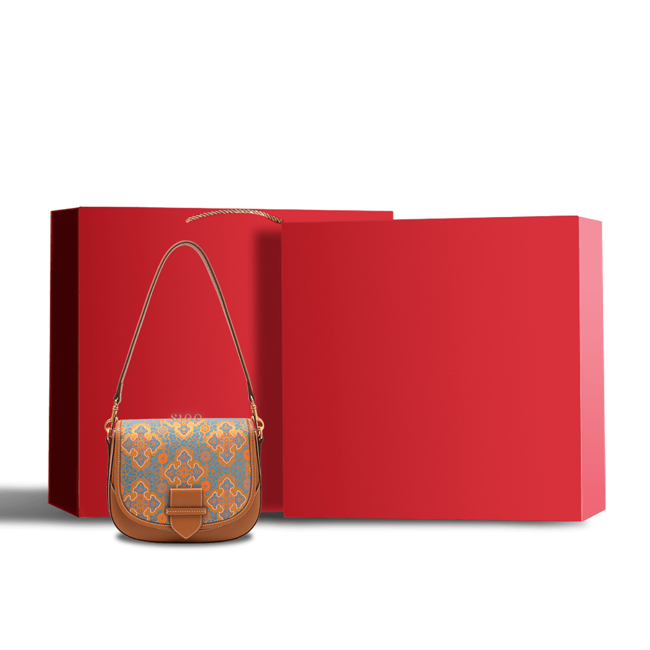 Song Brocade Silk Messenger Bag – Ruyi Leather Crossbody - SinoCultural -- FJ220678-1
