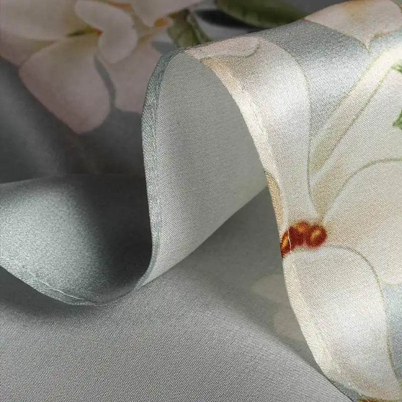 100% Mulberry Silk Luxurious Shawl Scarf with Vibrant Print 170x53cm - SinoCultural -- LS063