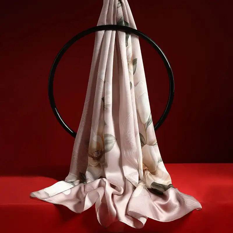 100% Mulberry Silk Shawl Scarf for Women Fall 90x90cm - SinoCultural -- LS069