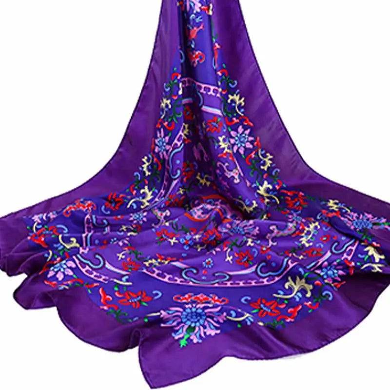 Mulberry Silk Elegant Square Scarf Fate of Fortune 90x90cm - SinoCultural -- LS056-1
