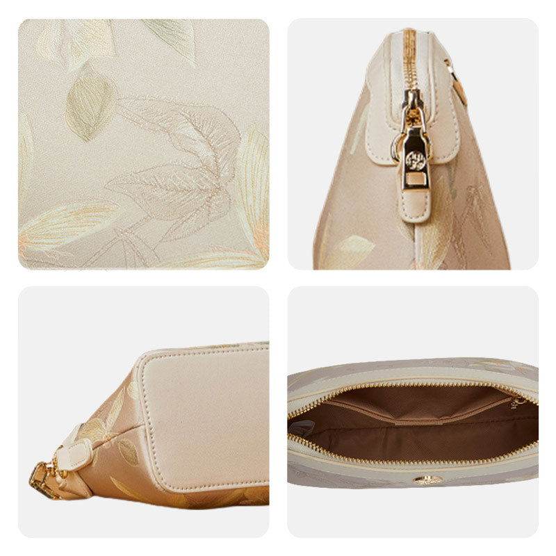 Mulberry Silk Leather Exquisite Jacquard Clutch Bag - SinoCultural -- P170029