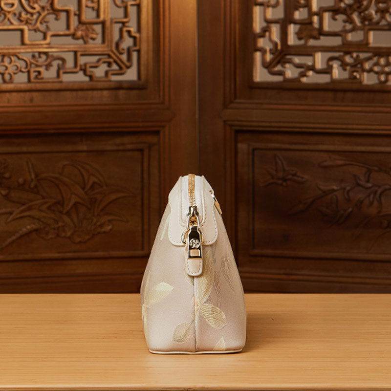 Mulberry Silk Leather Exquisite Jacquard Clutch Bag - SinoCultural -- P170029