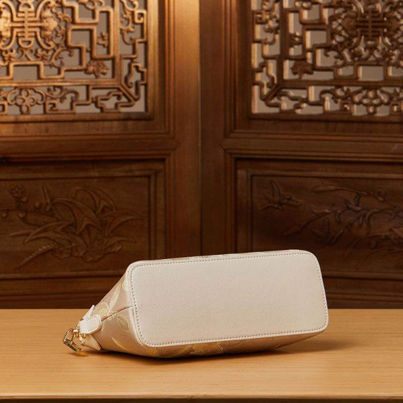 Mulberry Silk Leather Exquisite Jacquard Clutch Bag - SinoCultural -- P170029