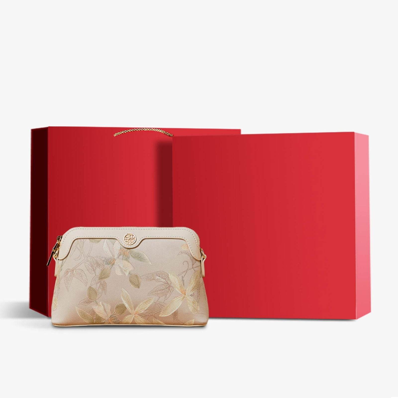 Mulberry Silk Leather Exquisite Jacquard Clutch Bag - SinoCultural -- P170029