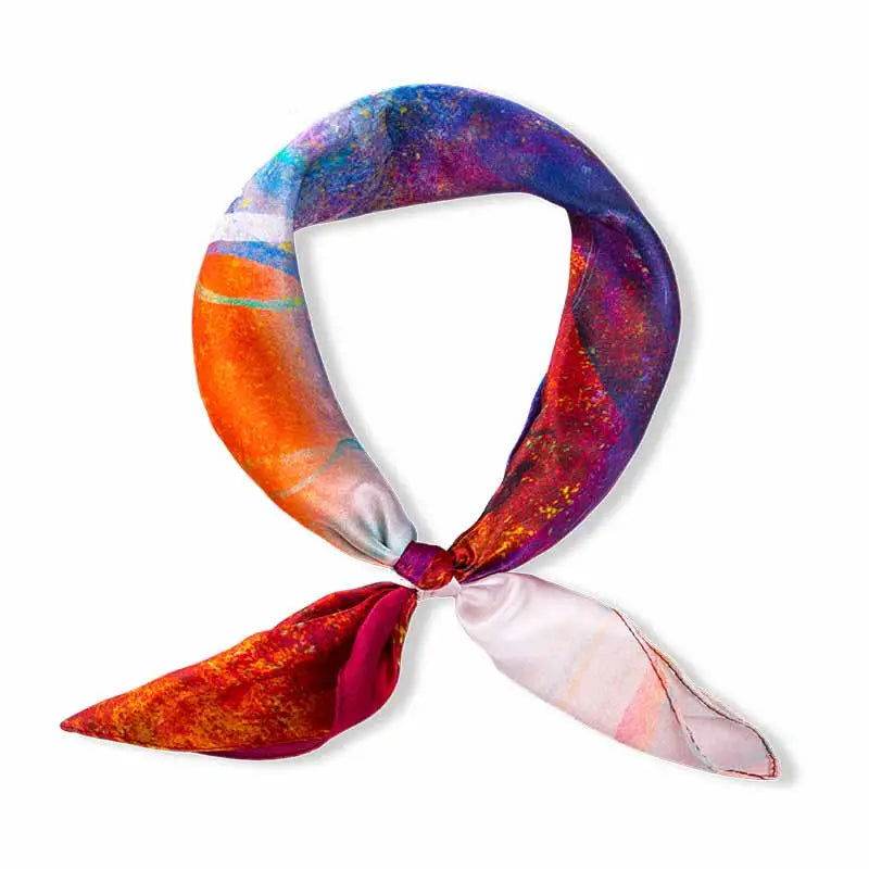 Mulberry Silk Resilience Square Silk Scarf Let Dreams Lead 53x53cm - SinoCultural -- LS044-2