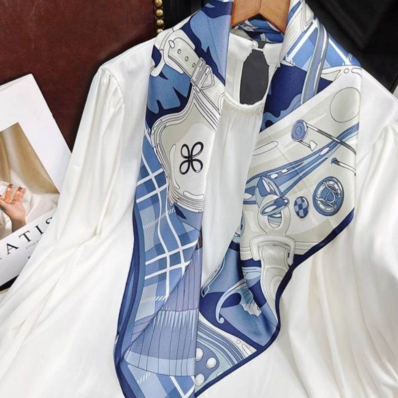 Mulberry Silk 14 Momme Silk Square Scarf 88x88 cm - SinoCultural -- CXFJ010 -