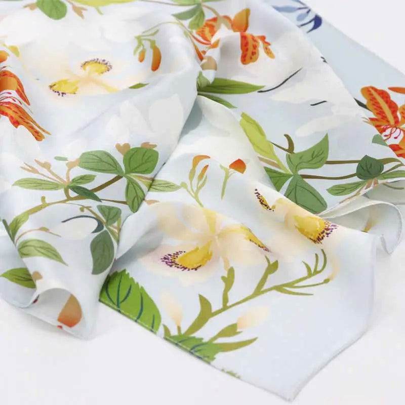 National Museum Floral Silk Square Scarf Four Seasons 53 x 53 cm - SinoCultural -- LS039-1
