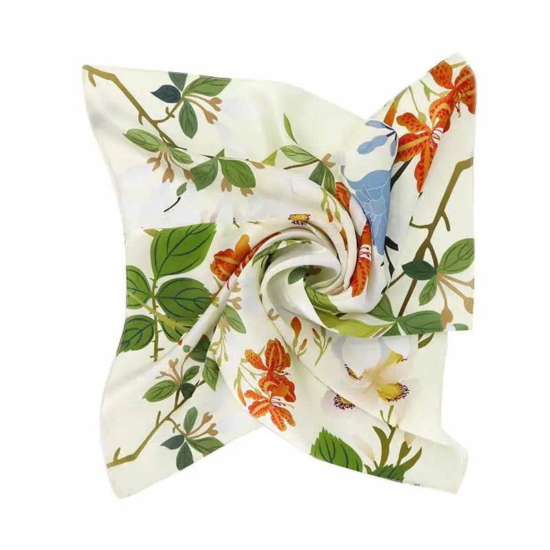 National Museum Floral Silk Square Scarf Four Seasons 53 x 53 cm - SinoCultural -- LS039-1
