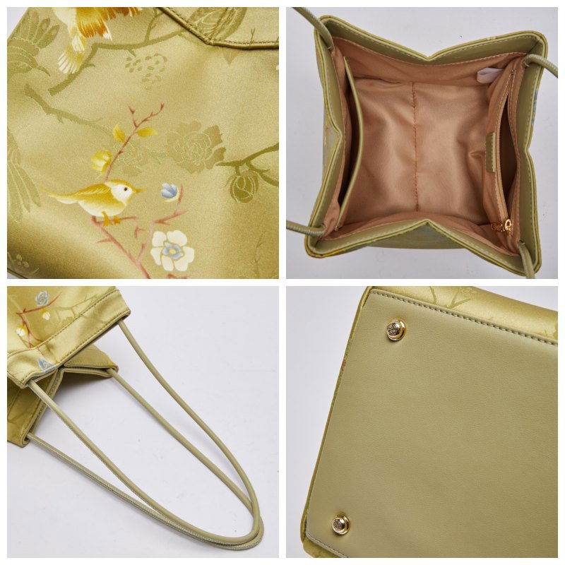 New Chinese Style Mulberry Silk Bucket Bag - SinoCultural -- P17062005-1