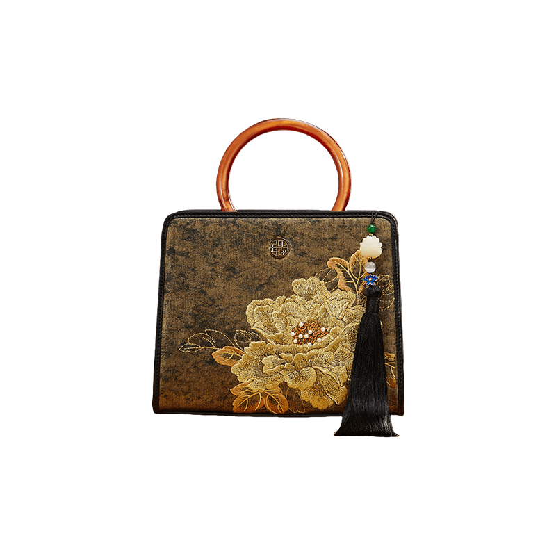 Embroidery Nishijin Weave Chinese Style Retro Handbag - SinoCultural -- P120605-1