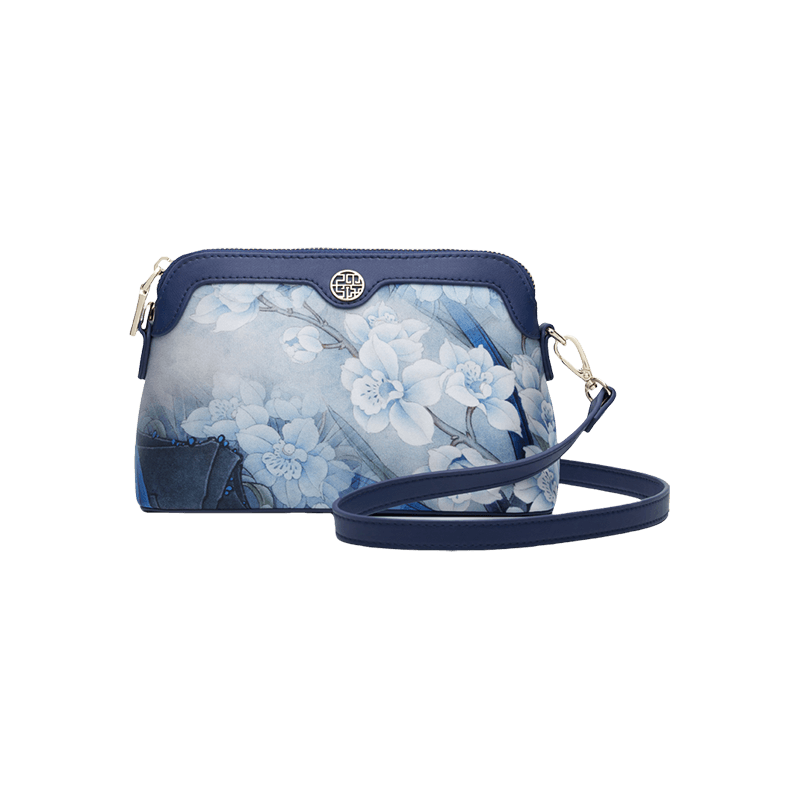 Mulberry Silk Handcrafted Flower Clutch Bag Women Wallet Eveing Purse - SinoCultural -- P170029-B -