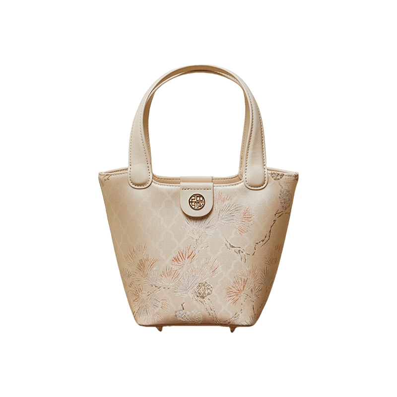 Mulberry Silk Leather Exquisite Jacquard Basket Bag - SinoCultural -- P17061705