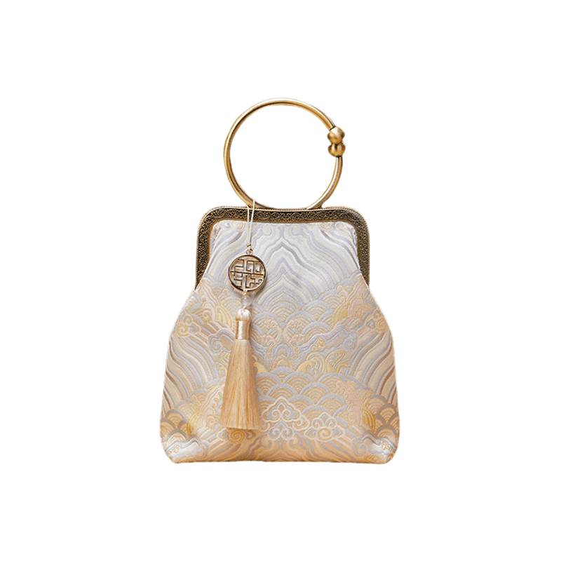 Brocade Jacquard New Chinese Style Kiss Lock Purse - SinoCultural -- P17062204