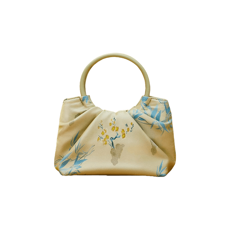 Jacquard Mulberry Silk Fresh Crossbody Handbag - SinoCultural -- P270617-1