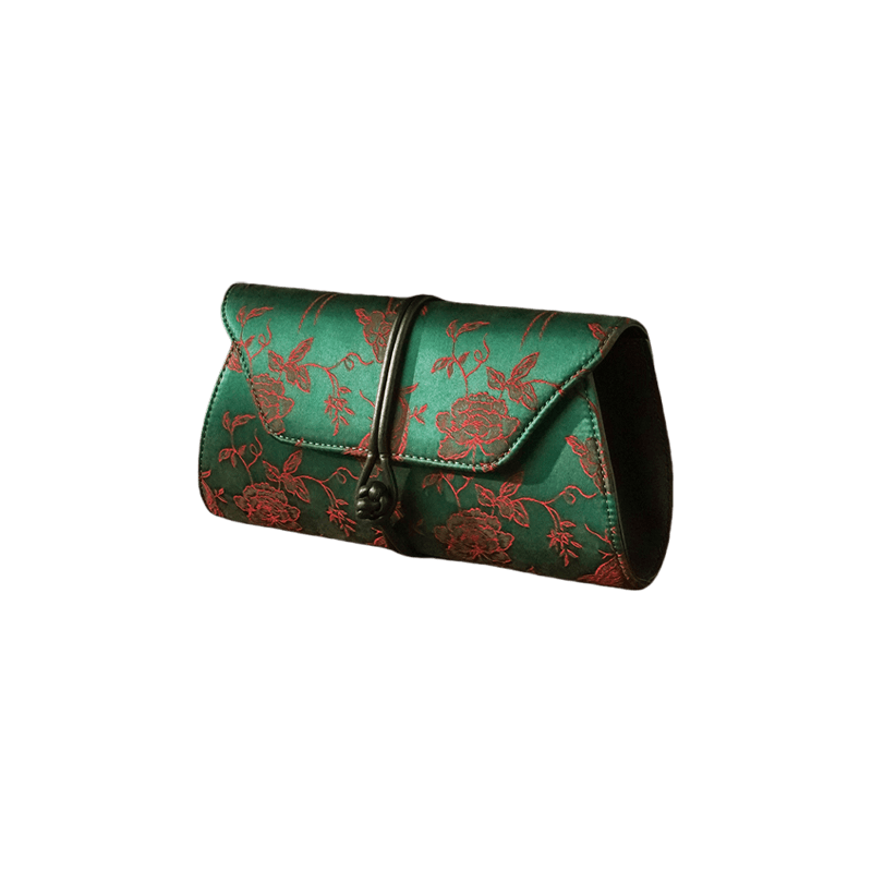 Xiangyunsha Silk Vintage New Chinese-Style Evening Clutch Wallet - SinoCultural -- PWCD197-4