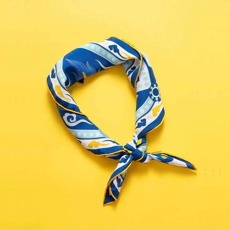 14 Momme Mulberry Silk Square Scarf Phoenix Crown 63x63cm - SinoCultural -- LS045
