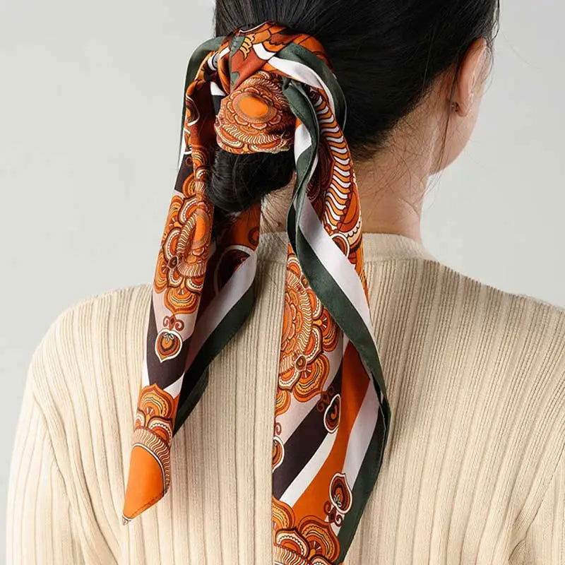 Chinese Style Silk Square Scarf Lotus Design 65 x 65 cm & 88 x 88 cm - SinoCultural -- LS034-1