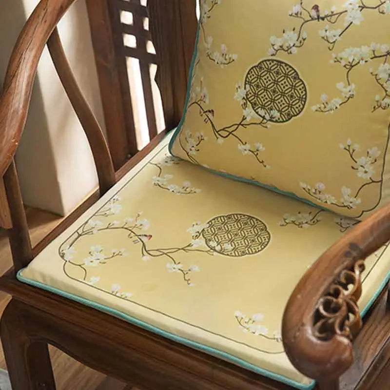 Chinoiserie Classical Windows Short Plush Chair Cushion - SinoCultural -- SC030A38 -