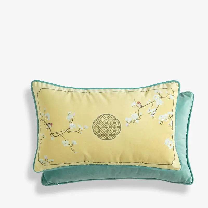 Chinoiserie Classical Windows Short Plush Chair Cushion - SinoCultural -- SC030A38 -