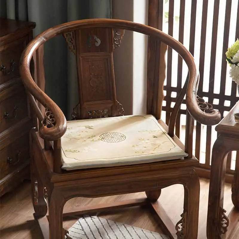Chinoiserie Classical Windows Short Plush Chair Cushion - SinoCultural -- SC030A38 -