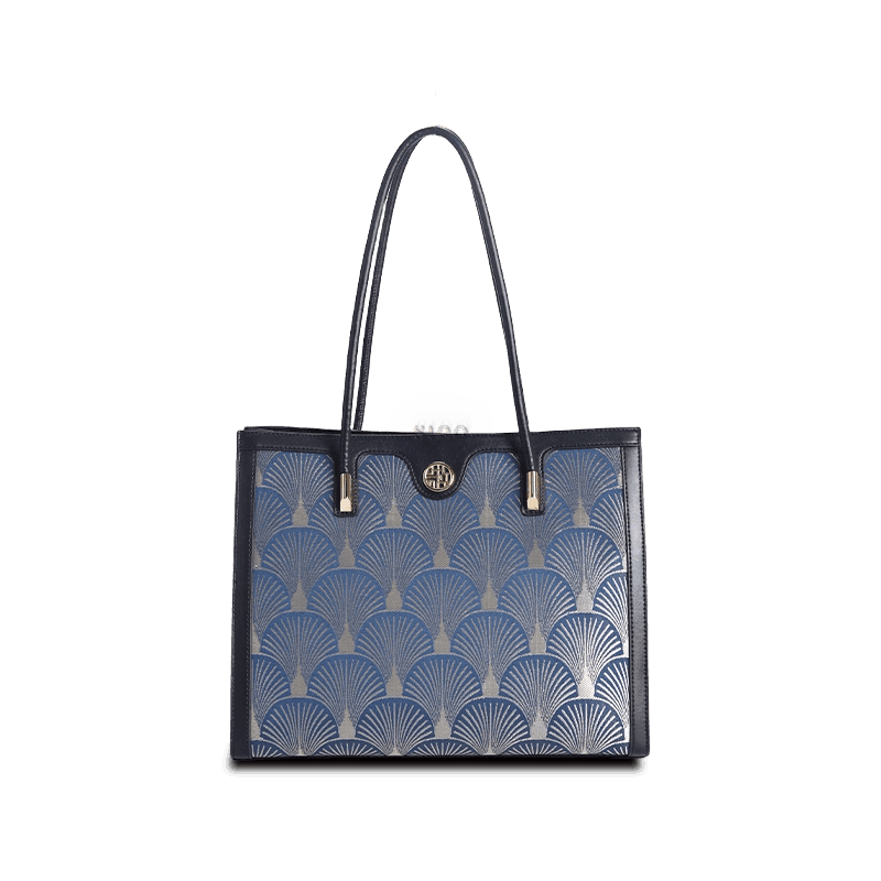 Embroidery Leather Elegant Single Shoulder Tote Bag with a Pocket - SinoCultural -- SC1750-A3