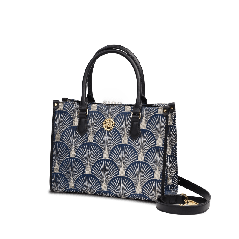 Embroidery Leather Elegant Commute Crossbody Tote Bag - SinoCultural -- SC1752-A2 -