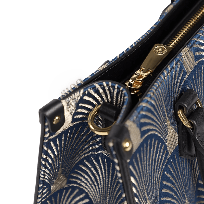 Embroidery Leather Elegant Commute Crossbody Tote Bag - SinoCultural -- SC1752-A2 -