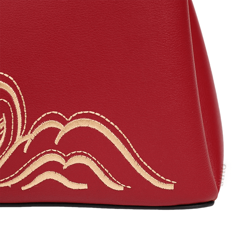 Embroidery Genuine Leather Elegant Crossbody Bag - SinoCultural -- SC1753-A4 -