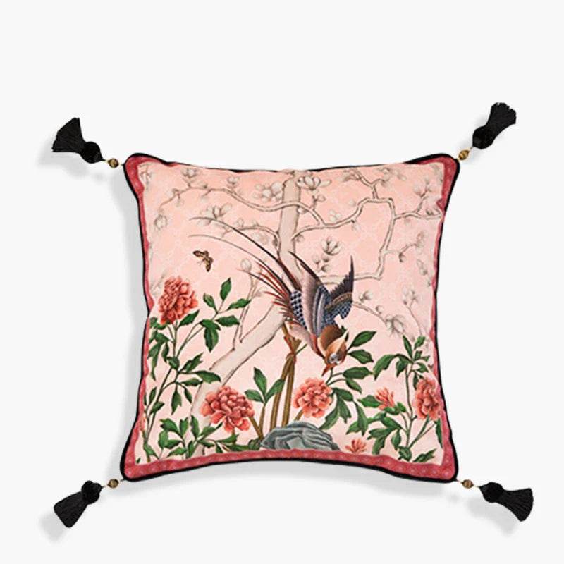 Chinoiserie Origina Powderl Pink Throw Pillow Spring Rococo Blossom Dreams - SinoCultural -- SJZBZ021A01