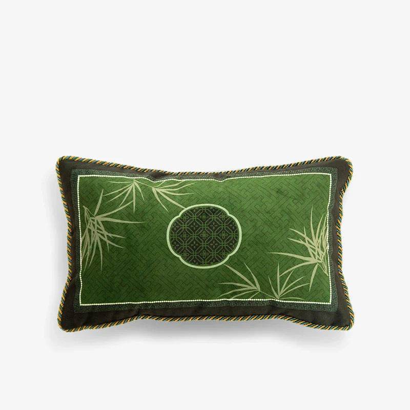 Chinoiserie Plum Blossom Bamboo Pillow Cushion - SinoCultural -- SJZBZ045A01 -