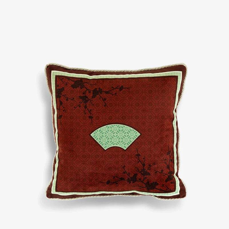 Chinoiserie Plum Blossom Bamboo Pillow Cushion - SinoCultural -- SJZBZ045A01