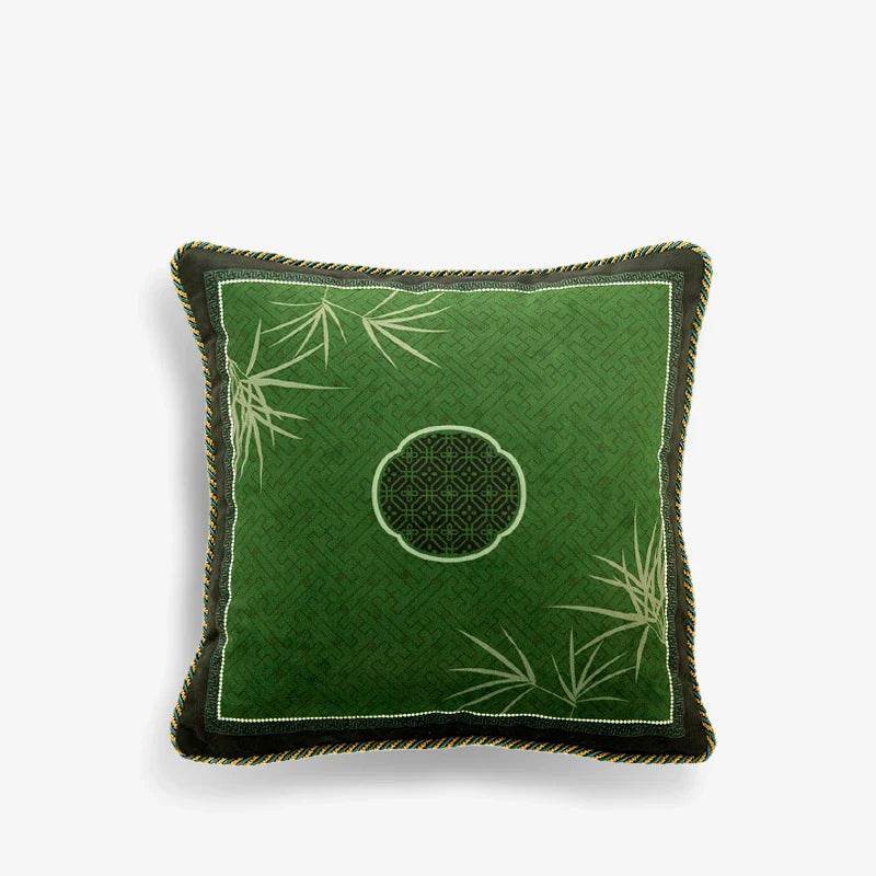 Chinoiserie Plum Blossom Bamboo Pillow Cushion - SinoCultural -- SJZBZ045A01