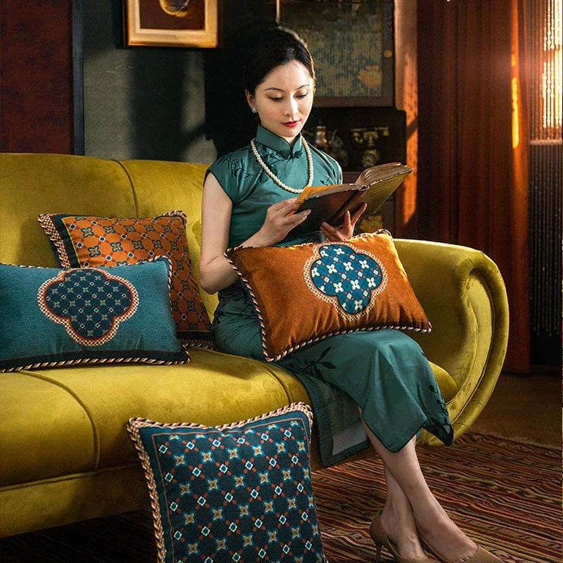 Chinoiserie Classic Retro Luxurious Throw Pillow - SinoCultural -- SJZBZ054A01