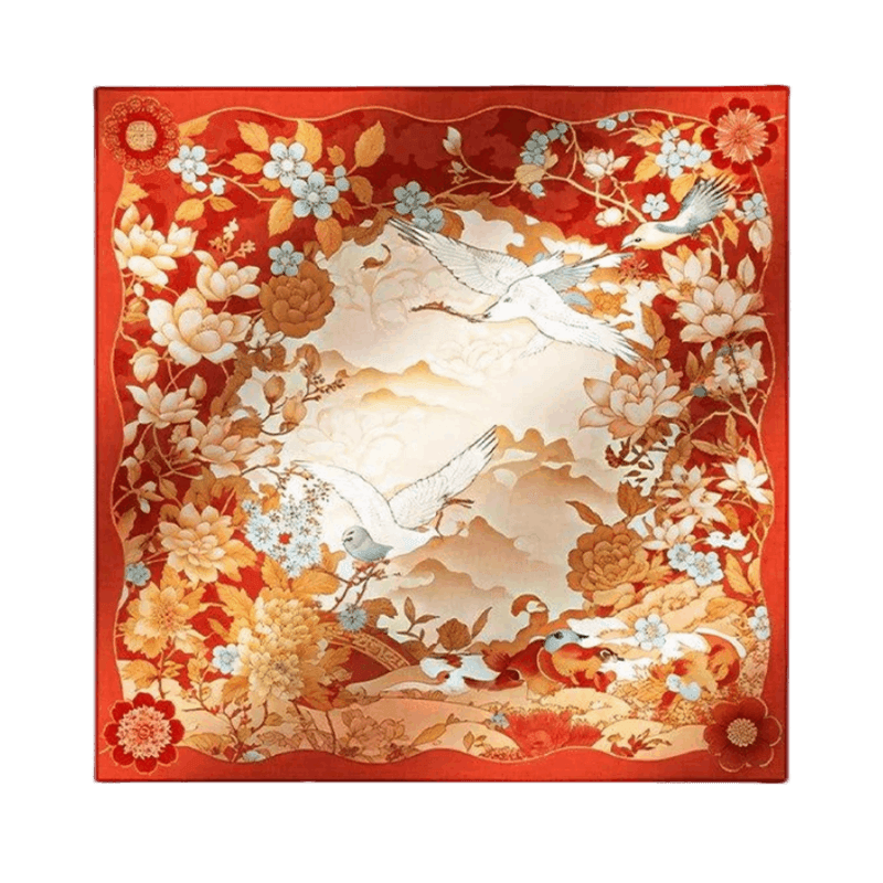 Mulberry Silk 14 Momme Square Scarf Luxury Accessory 63.5x63.5 cm - SinoCultural -- SS007R -