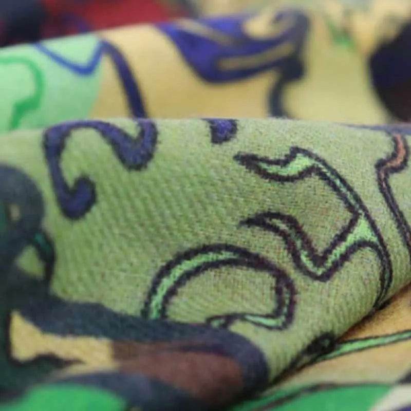 Vintage Silk and Wool Scarf Cloud Pattern 87x87cm & 100x100cm - SinoCultural -- LS058-2