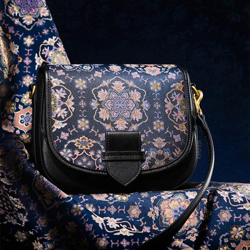 Song Brocade Silk Messenger Bag – Baoxiang Leather Crossbody - SinoCultural -- FJ220678-2 -