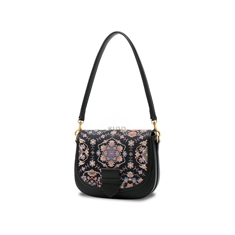 Song Brocade Silk Messenger Bag – Baoxiang Leather Crossbody - SinoCultural -- FJ220678-2 -