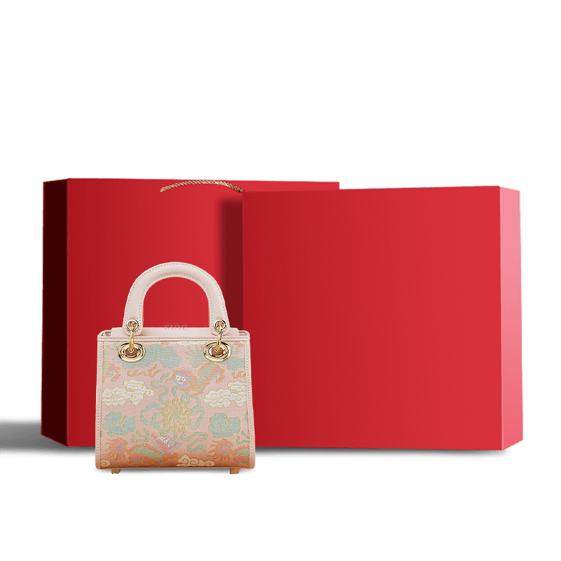 Song Brocade Retro Crossbody Handbag Lion Playing with Ball Pattern - SinoCultural -- P12065302-2