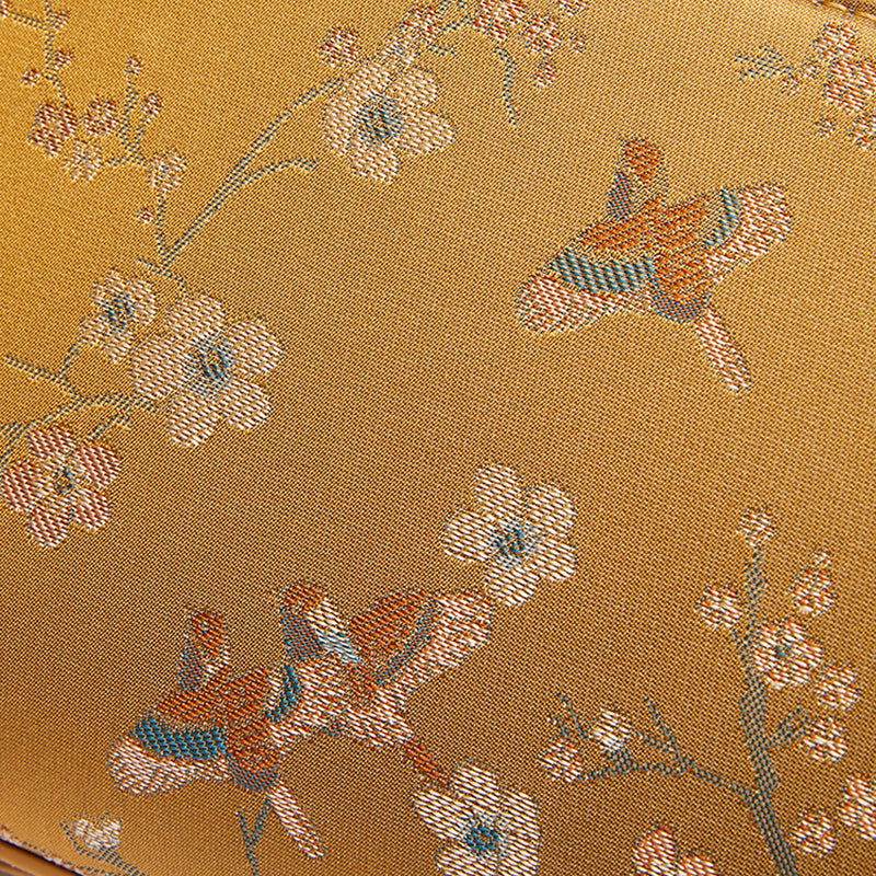 Song Brocade Silk Bamboo Handle Handbag - SinoCultural -- P170079KH-1