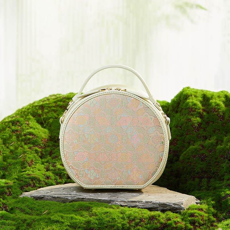 Song Brocade Silk Vintage Round Bag - SinoCultural -- P12065502LG-1