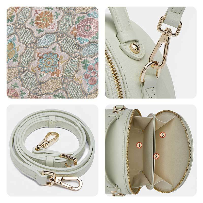 Song Brocade Silk Vintage Round Bag - SinoCultural -- P12065502LG-1