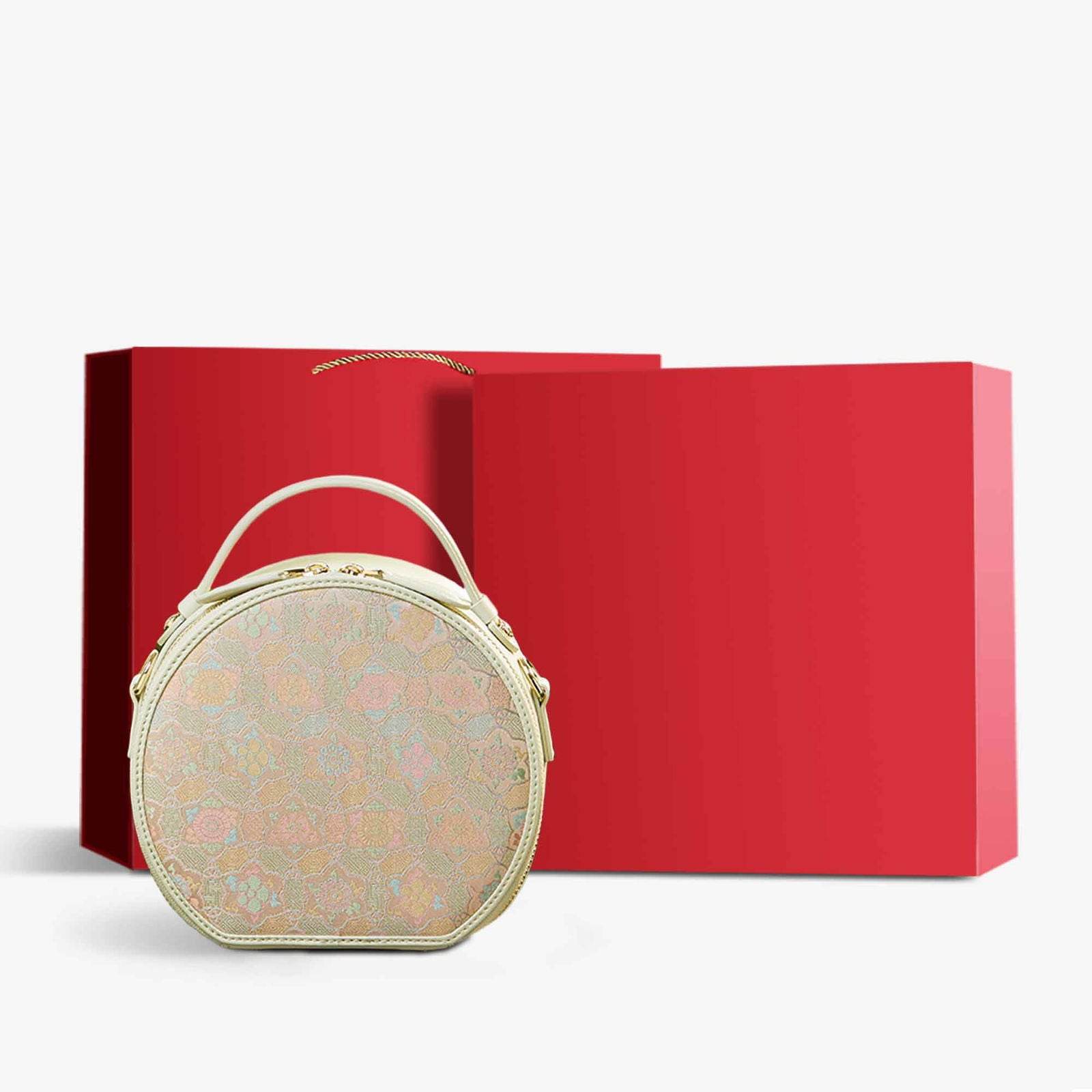 Song Brocade Silk Vintage Round Bag - SinoCultural -- P12065502LG-1